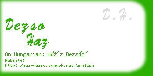 dezso haz business card